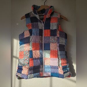 NWOT Lands End Patchwork puffer vest, xsmall